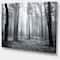 Designart - Black and White Foggy Forest - Forest Canvas Art Print